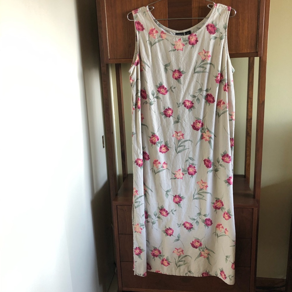 SOLD • linen floral tank dress